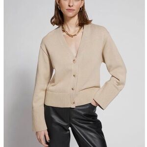 & Other Stories Cream Cardigan Sweater V-Neck